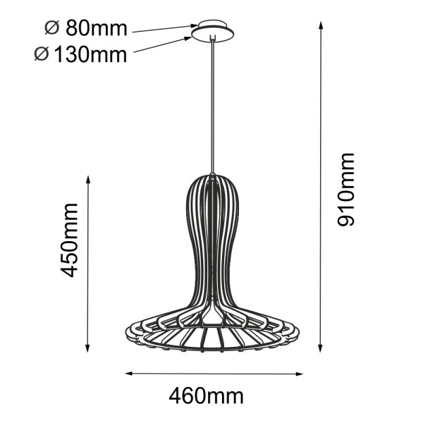 Lampa wisząca naturalna RINA 1xE27x20W wym: 91x46x46 cm Amplex