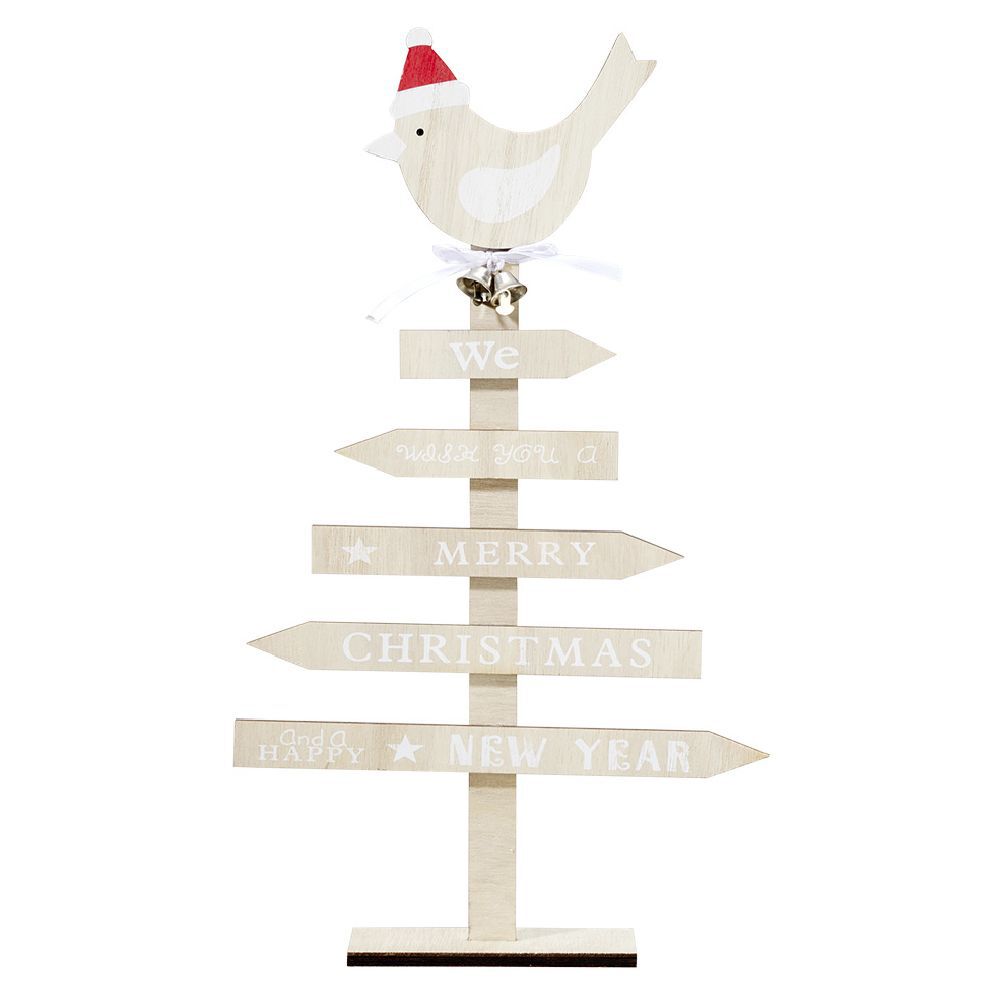 Sapin de No&euml;l en bois à poser direction (2 modèles)