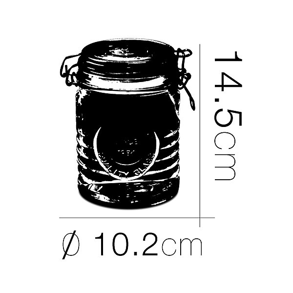 Lot de 24 bocaux hermétiques de conservation en verre avec couvercle à clip, capacité 0,7 L - Hauteur 14,5 x Diamètre 10,2 cm