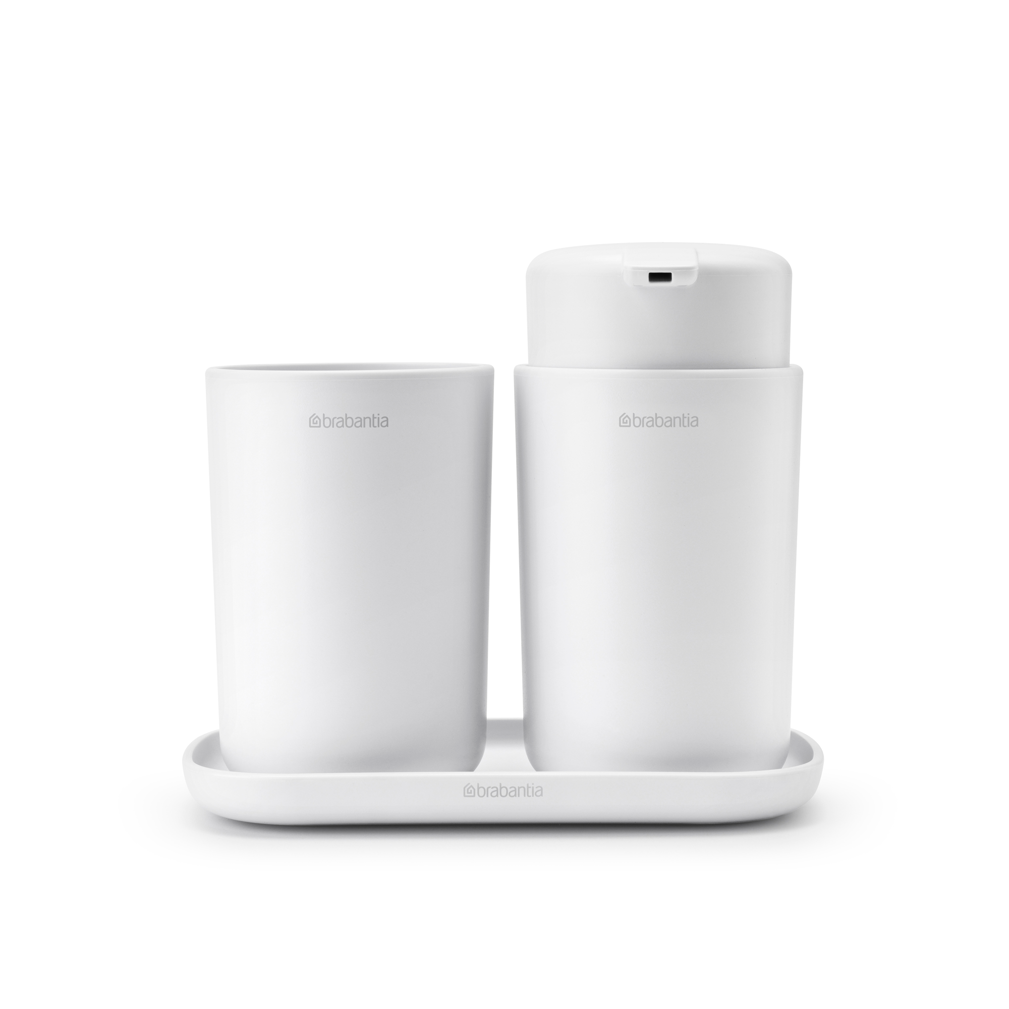 Brabantia ReNew Badkameraccessoire-set, zeepdispenser, tandenborstelhouder en schaal - White