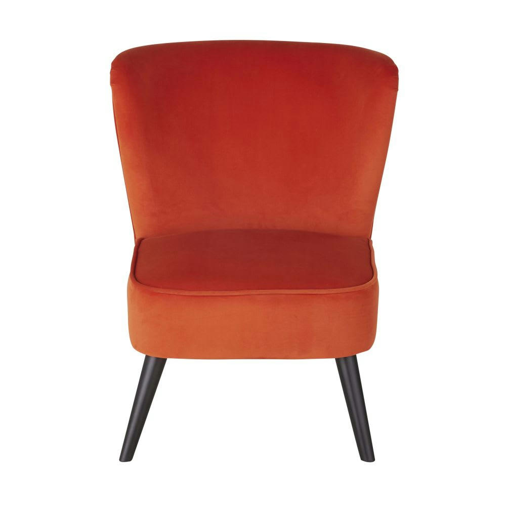 Palm - Fauteuil en velours orange