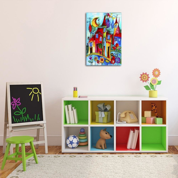 Feeby Obraz na płótnie, Kolorowe miasteczko nocą 40x60