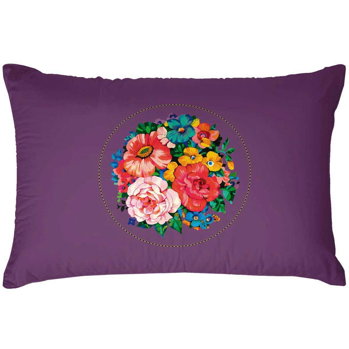- Housse de coussin extérieur fleuri nude 40x60
