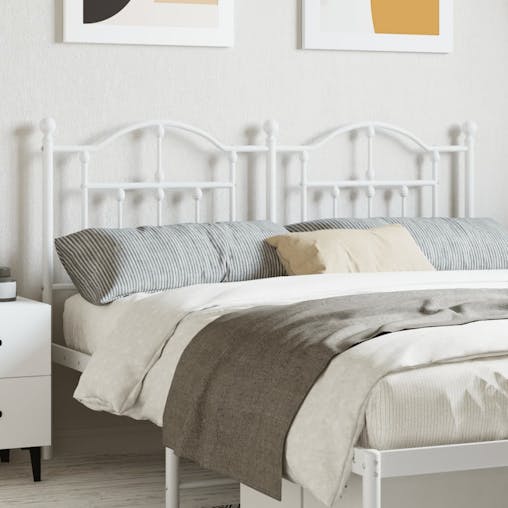 NNEVL Metal Headboard White 137 cm