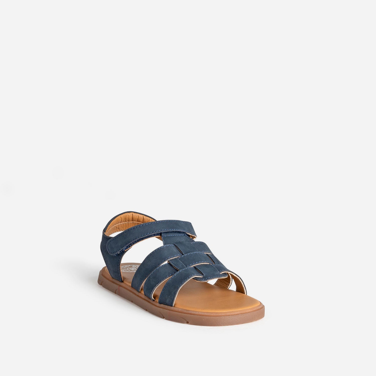 Sandale BUGGY marine cuir à scratch