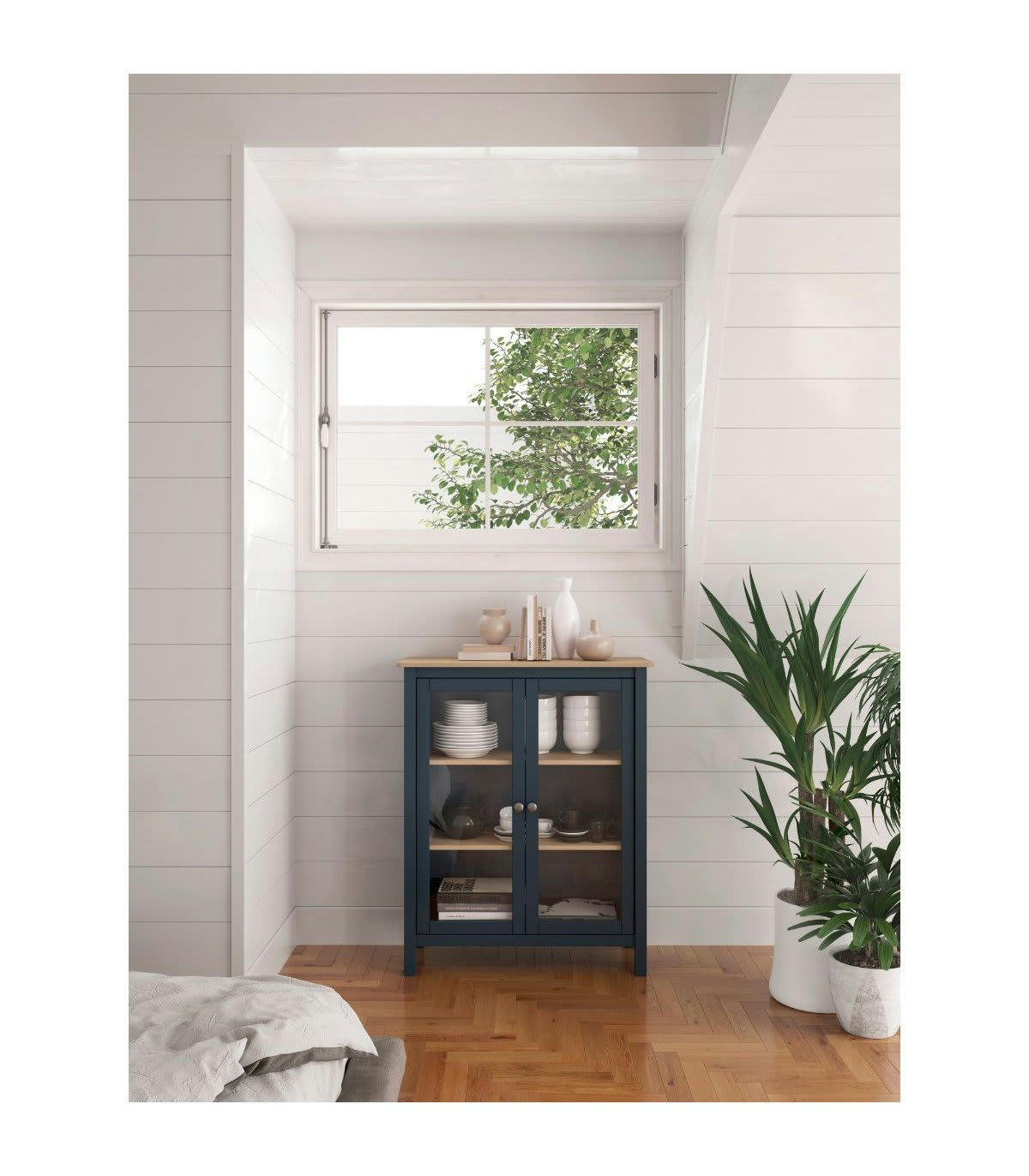 MISTI - Vitrine 2 portes avec 2 étagères - L90 cm