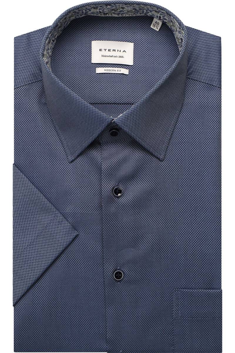 ETERNA Modern Fit Hemd blau, Strukturiert