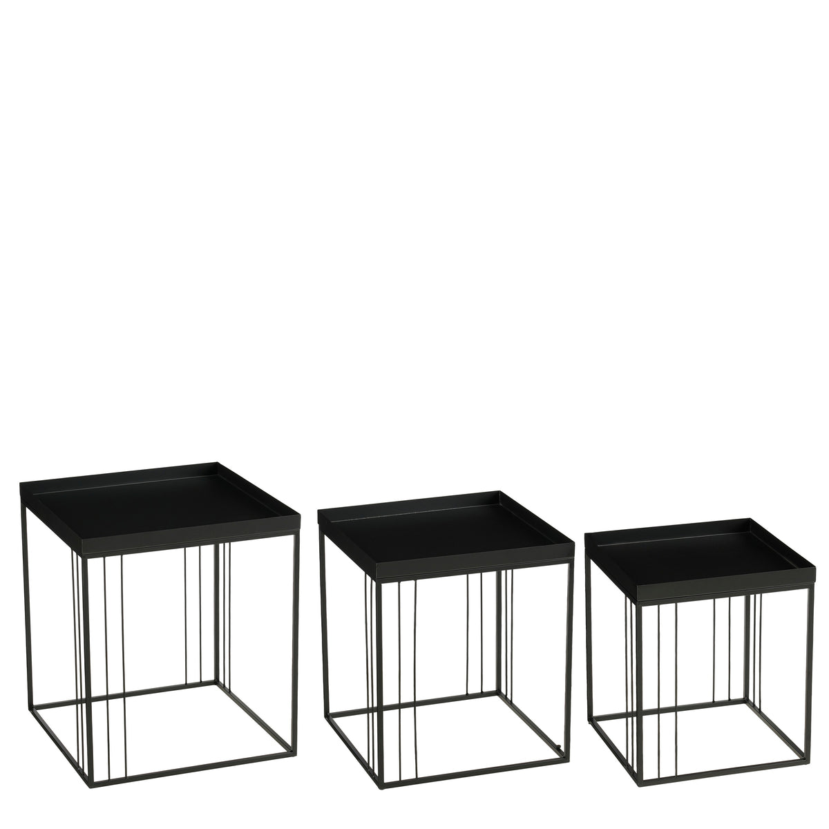 Mica Decorations Beth Bijzettafel – Set van 3 – Bijzettafels Woonkamer – Salontafel – Tafeltje – Koffietafel – Bijzettafeltjes Woonkamer IJzer – 45 x