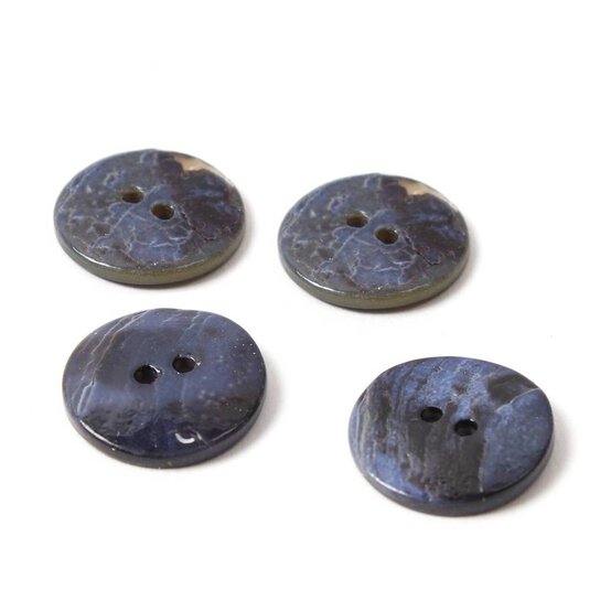 Hemline Sky Blue Shell Mother of Pearl Button 4 Pack