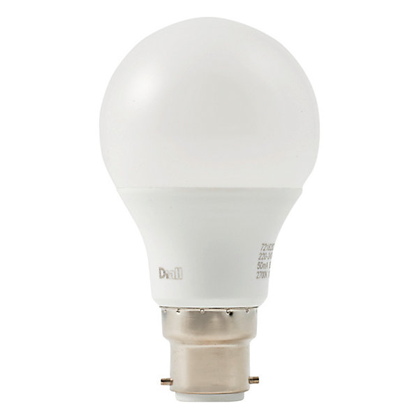 Lot 3 ampoules LED A60 B22 806lm 7.3W = 60W Ø6cm Diall blanc chaud