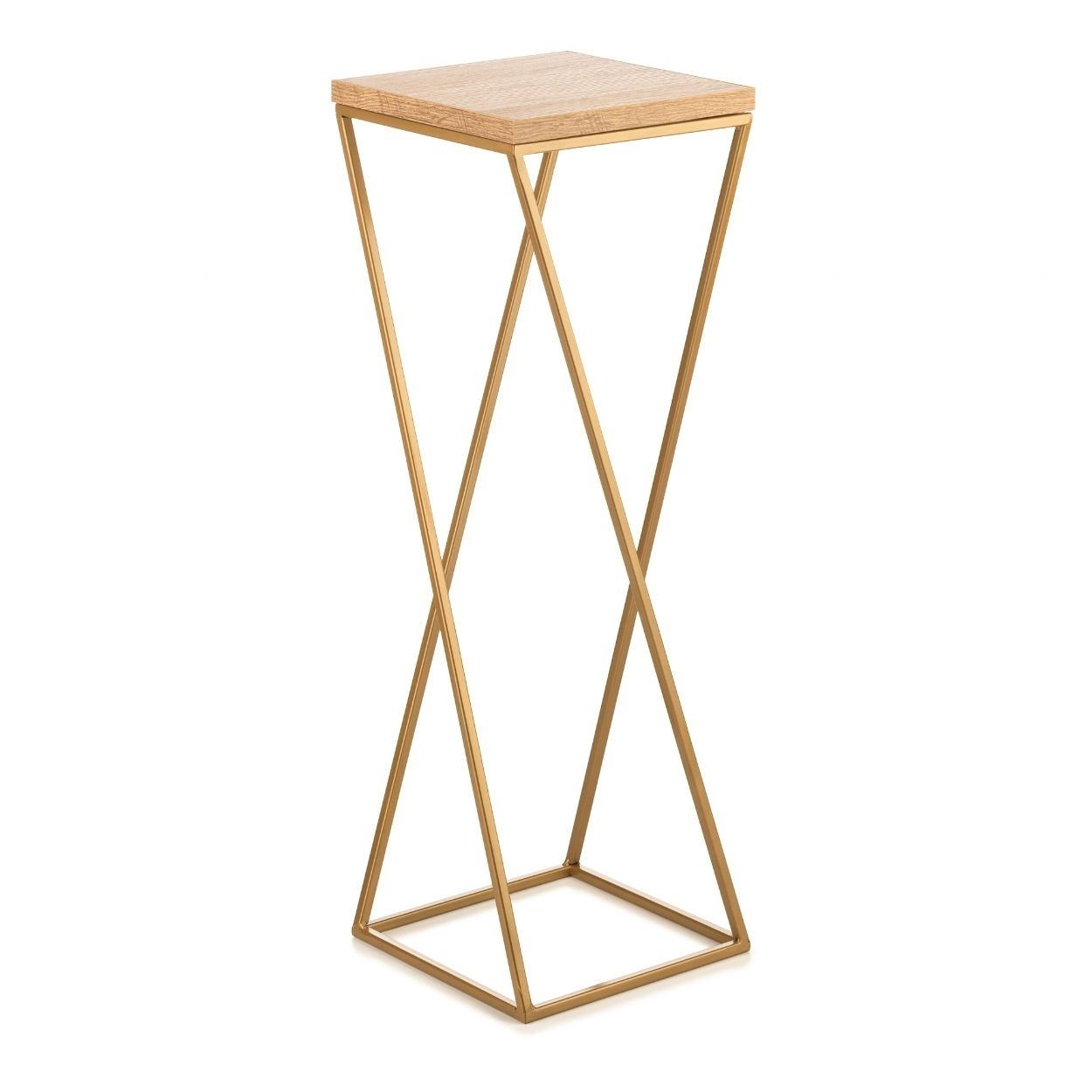 Kwietnik stojący złoty na kwiaty 70 cm metal GLAMOUR
