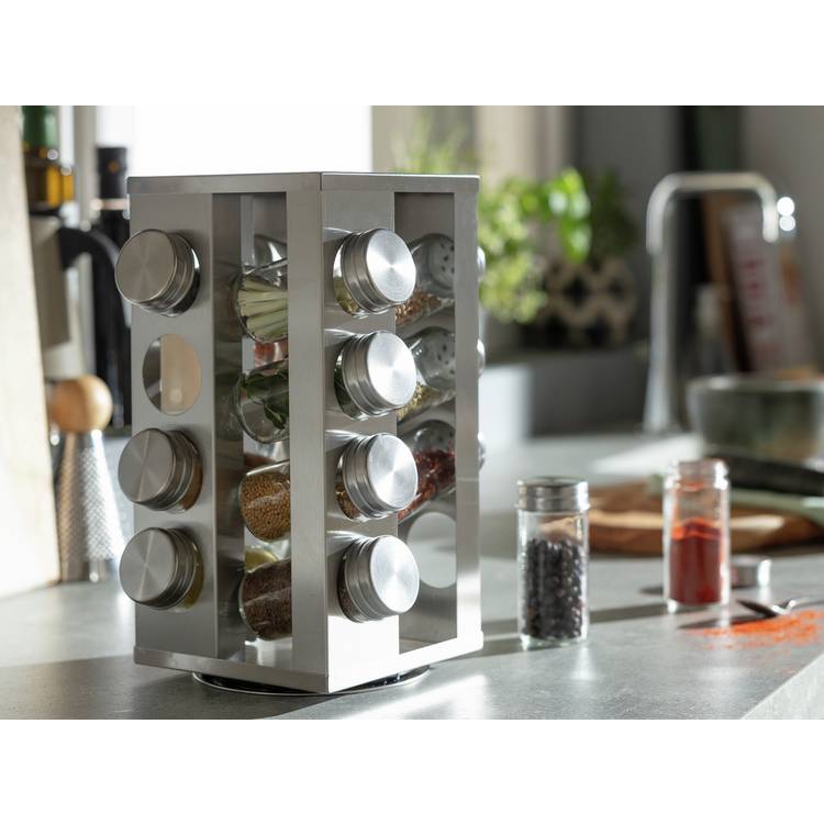 Habitat 16 Jar Stainless Steel Revolving Spice Rack