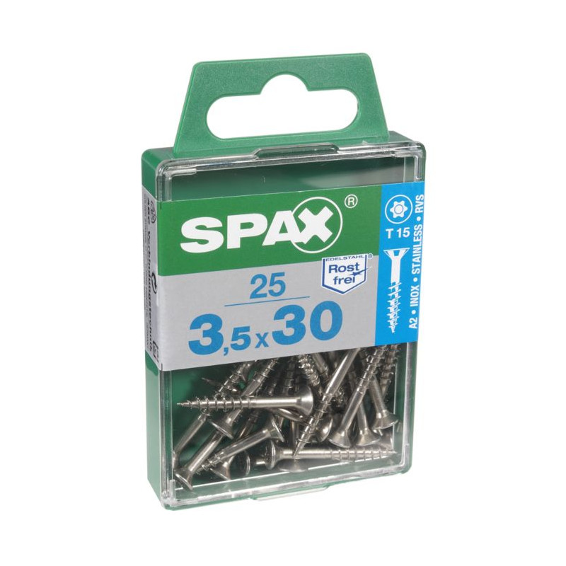 Vis TF Torx en inox Ø 3,5 x 30 mm 25 pièces SPAX