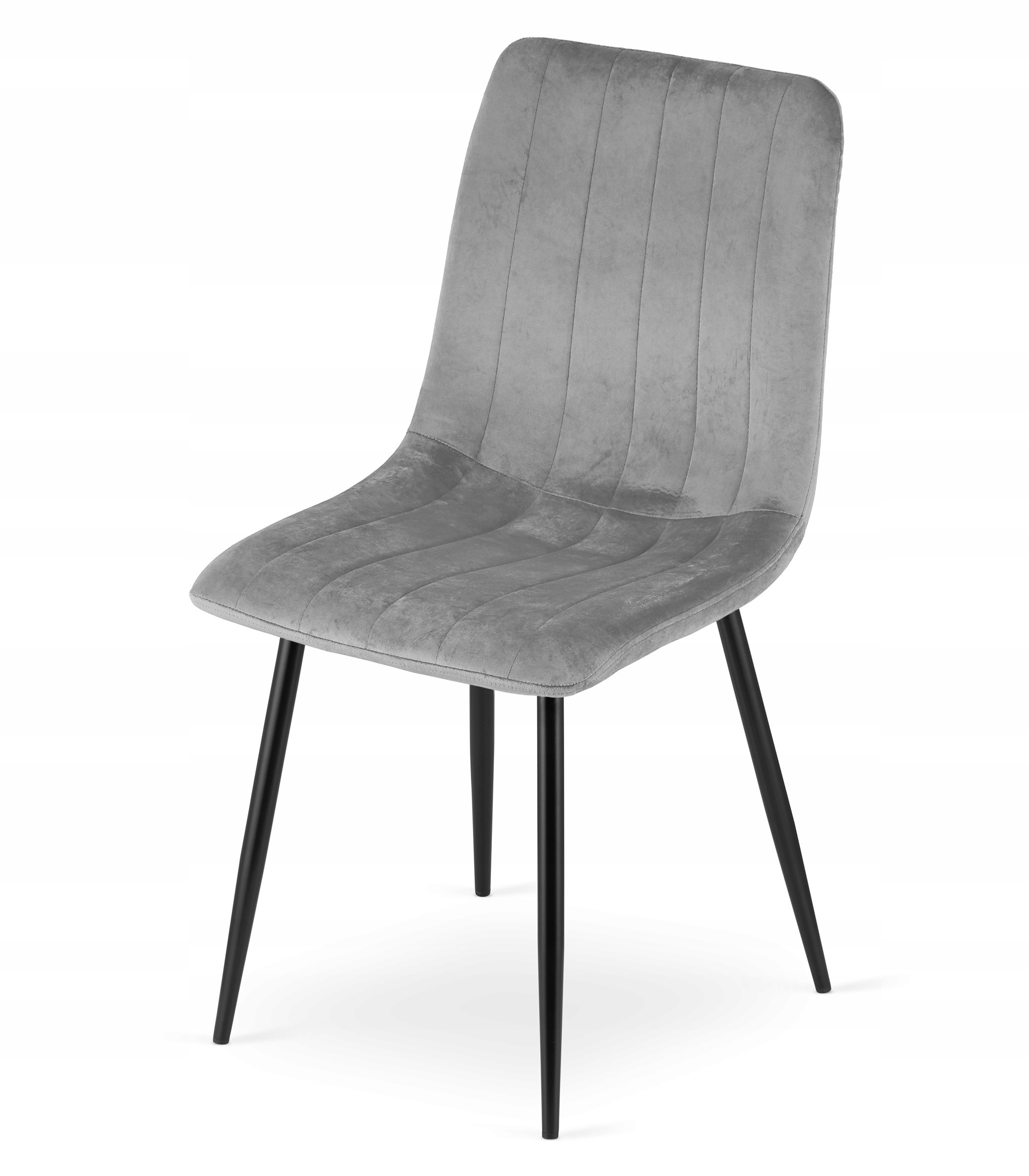 Krzesło Tapicerowane Welurowe Velvet Do Salonu Kuchni Jadalni Szare Simple