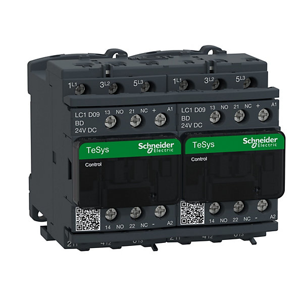 Lc2d09bd Schneider - Contacteur Inverseur Tripolaire - 3no - 9a - Bobine 24vcc - Vis