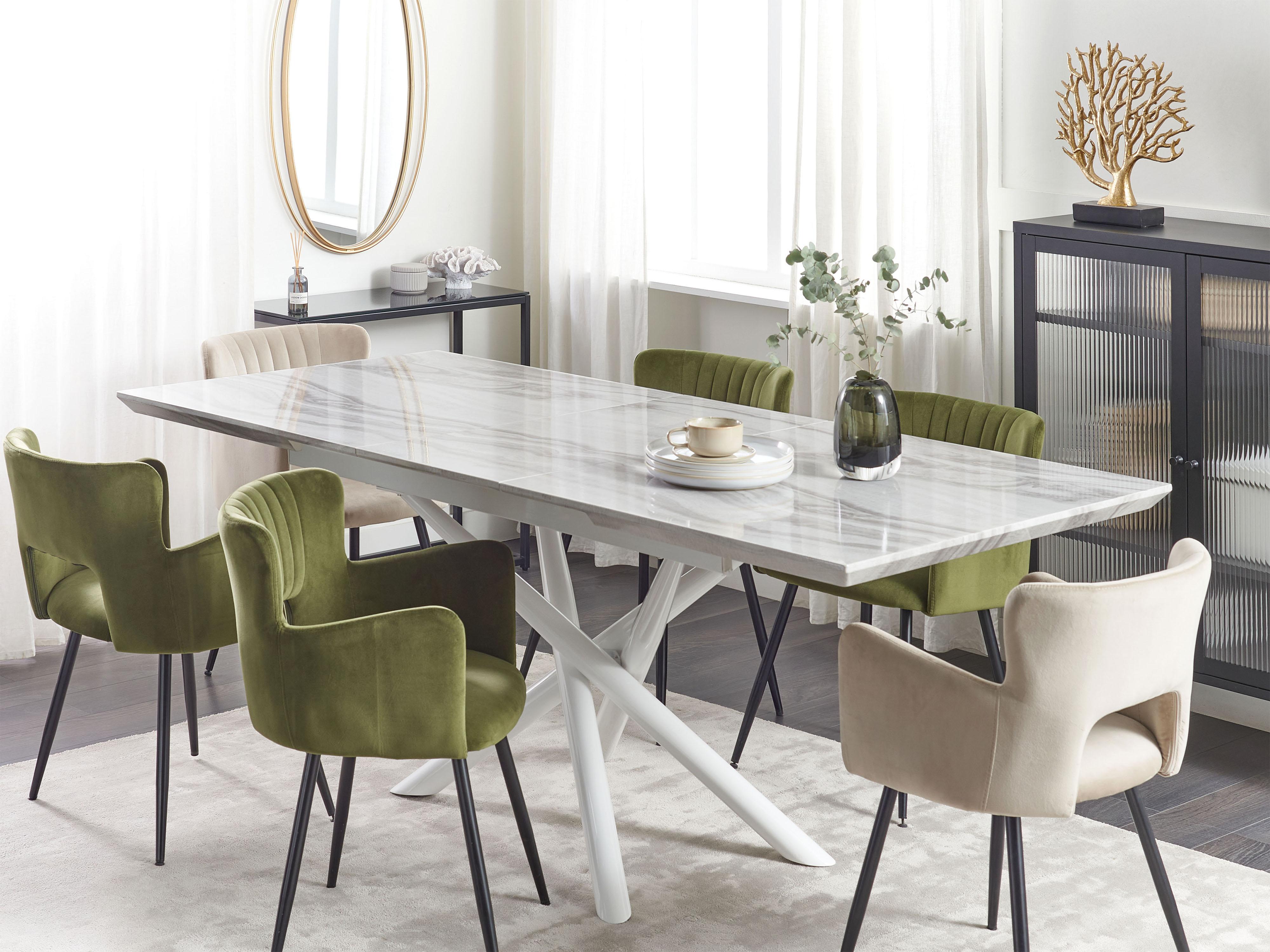 Extending Dining Table MOIRA White 160/200 cm 90 cm