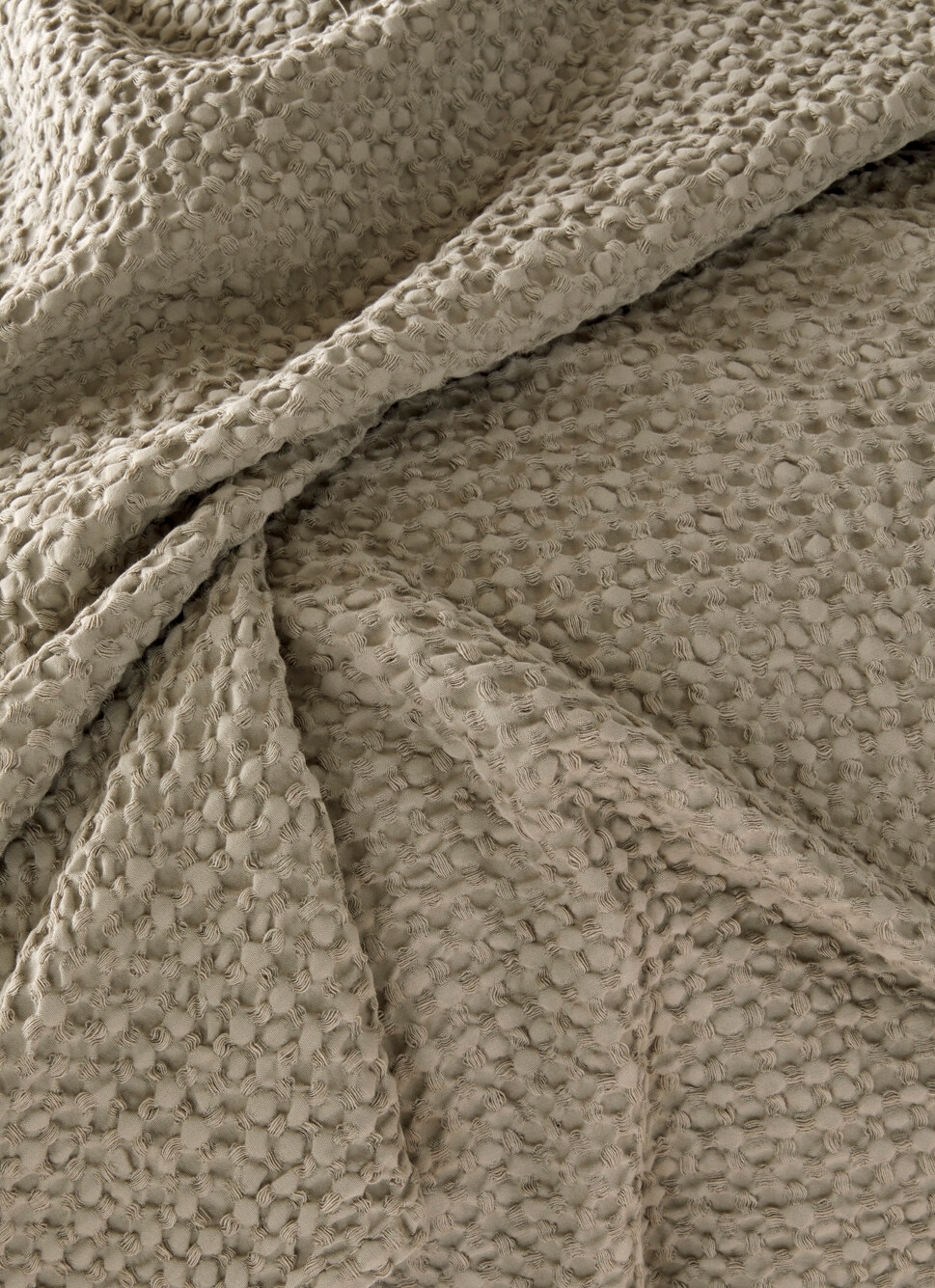 JETÉ DE LIT EN COTON LAVÉ NID D'ABEILLESAUGE