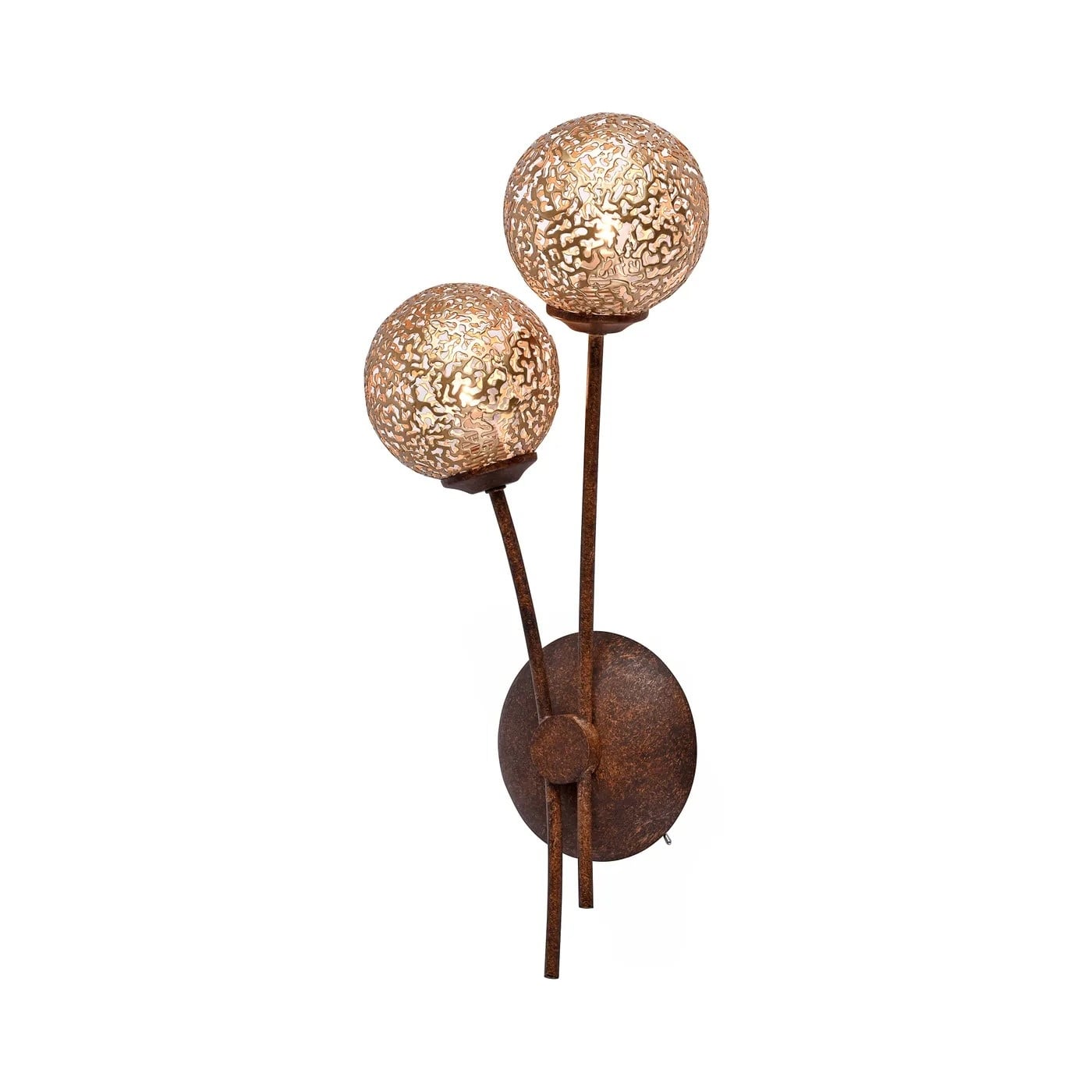 Paul Neuhaus wandlamp Greta - 2 lichts - 14 x 44  cm - bruin