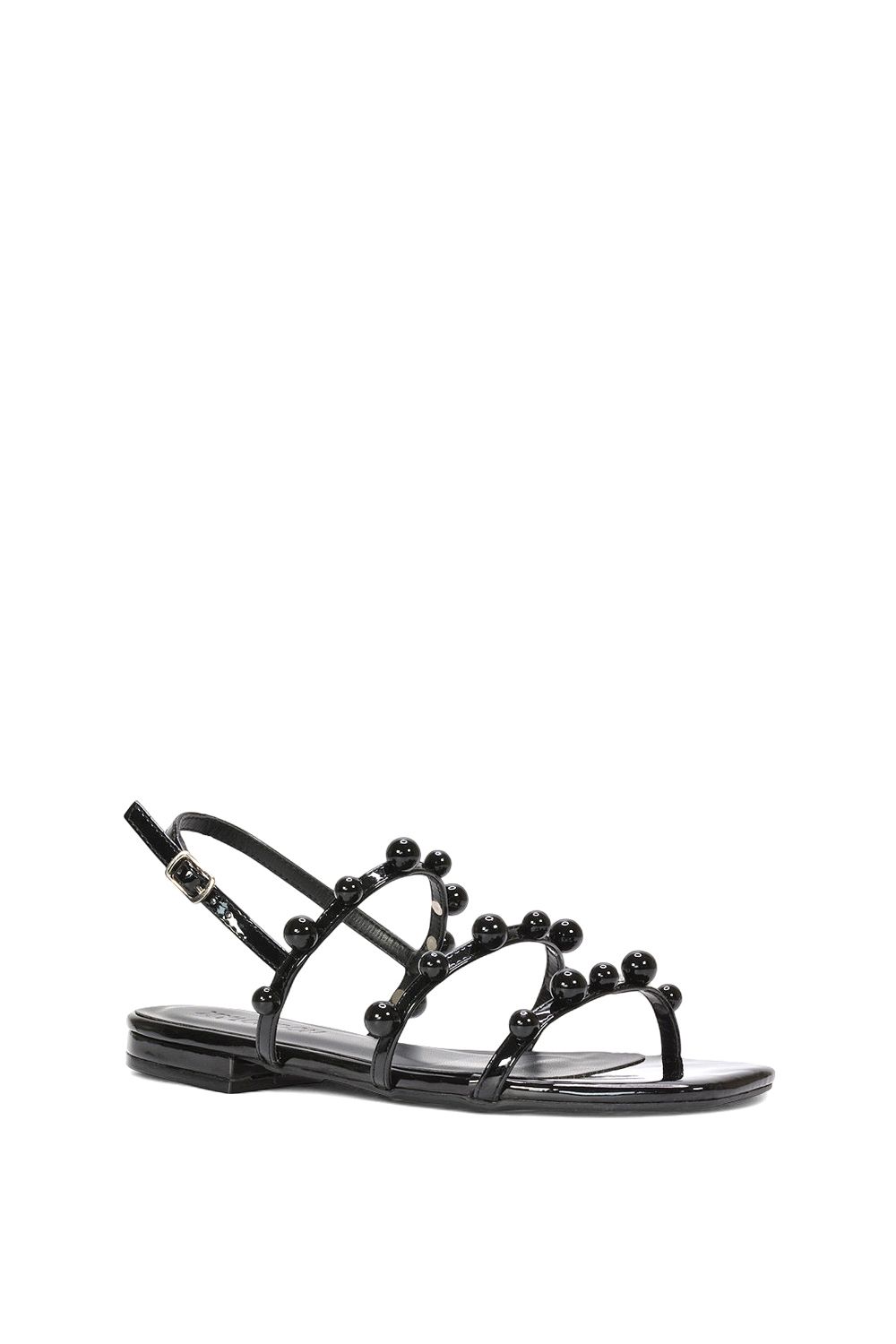 XY London Pamela' Beaded Strappy Flat Sandals With Slingbacks