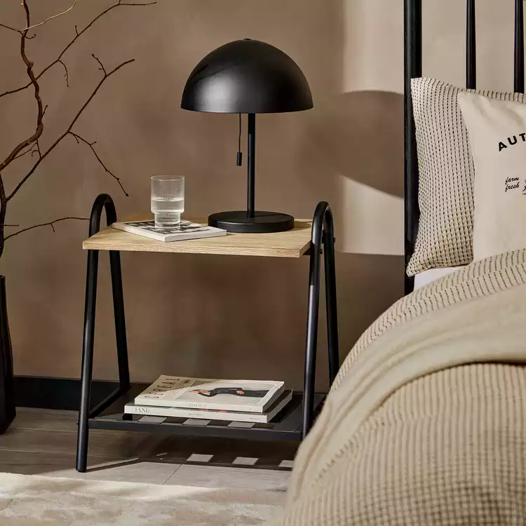 Habitat Turner Bedside Table - Black