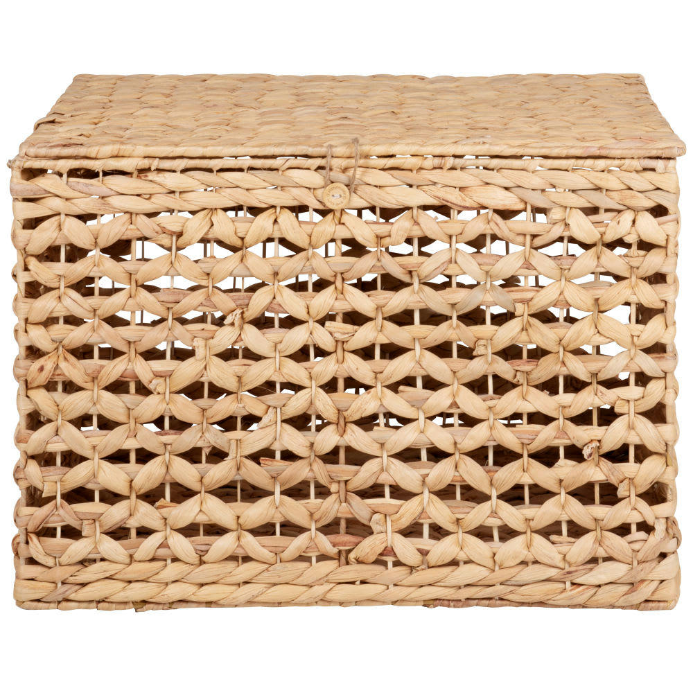 - Malle ajourée tressée en jonc de mer beige