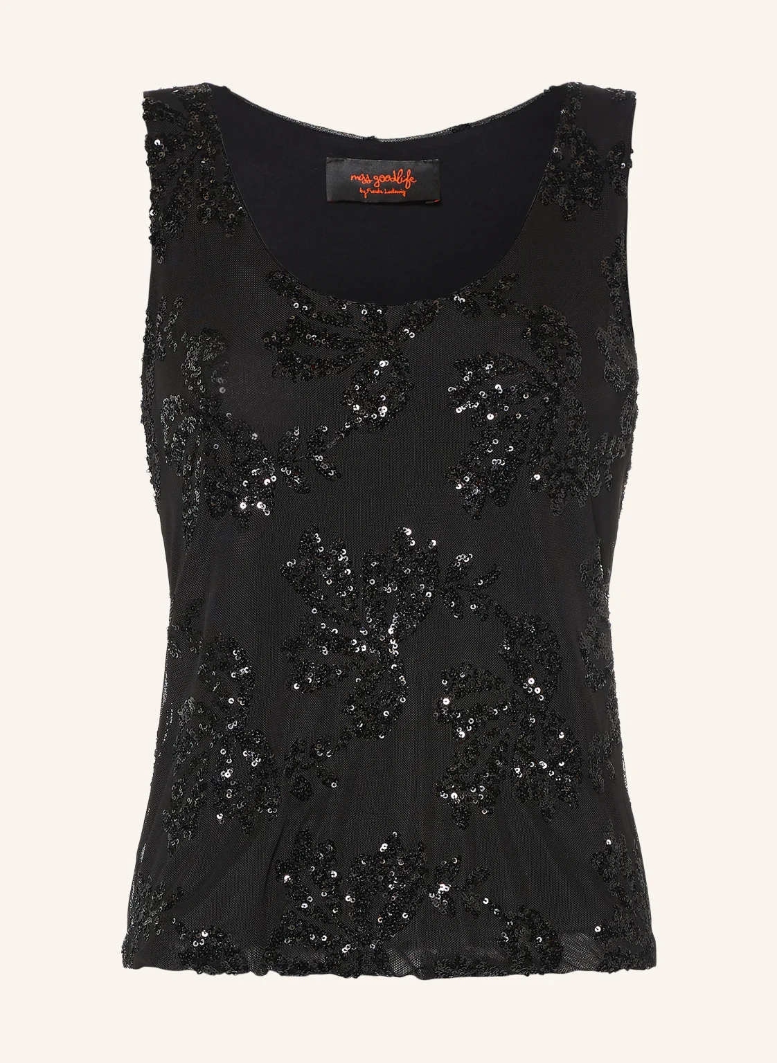 miss goodlife Mesh-Top mit Pailletten