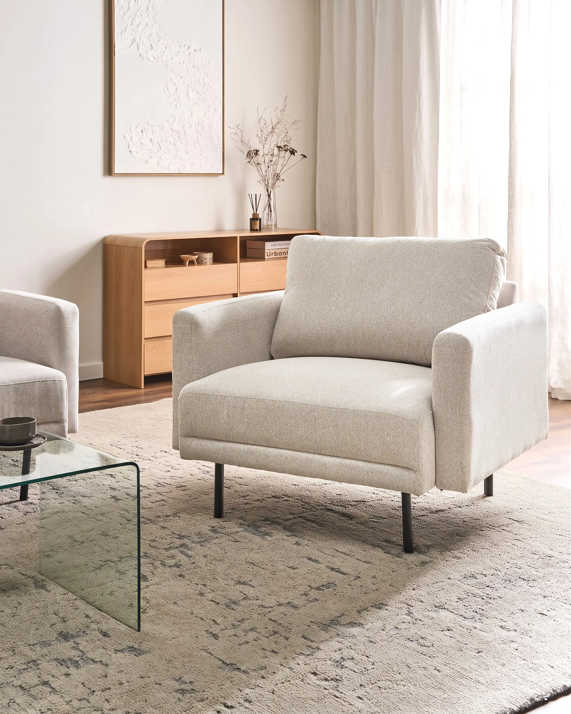 Armchair BREDA Fabric Light Beige