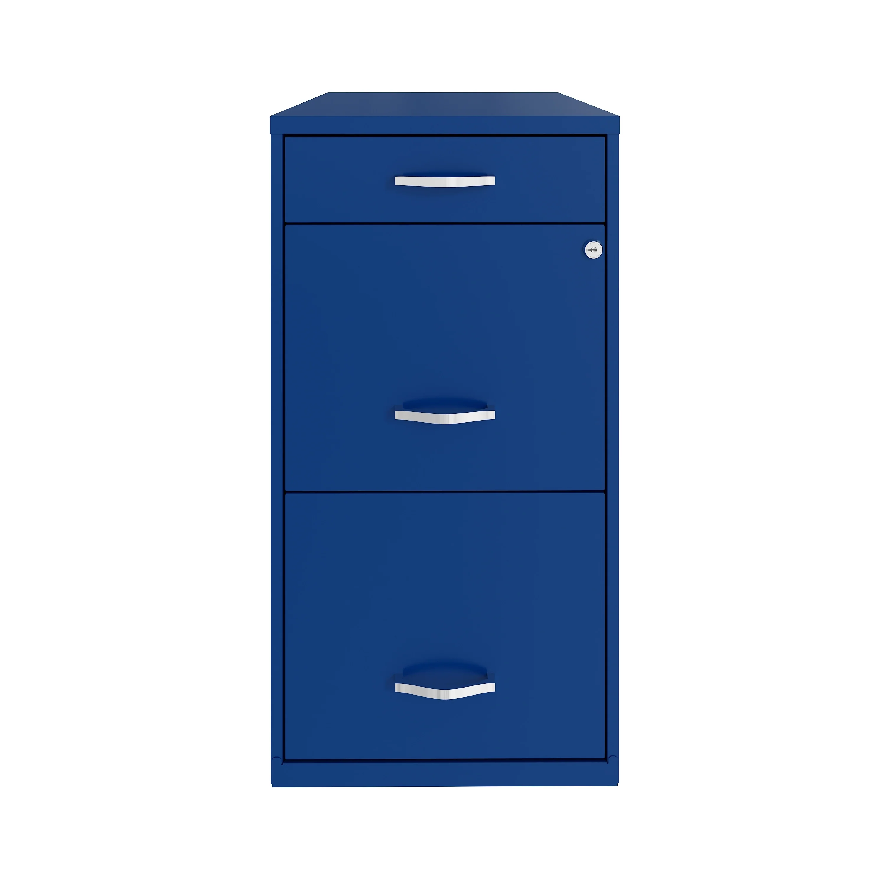 Space Solutions 18 Deep 3 Drawer Metal File Cabinet, Classic Blue