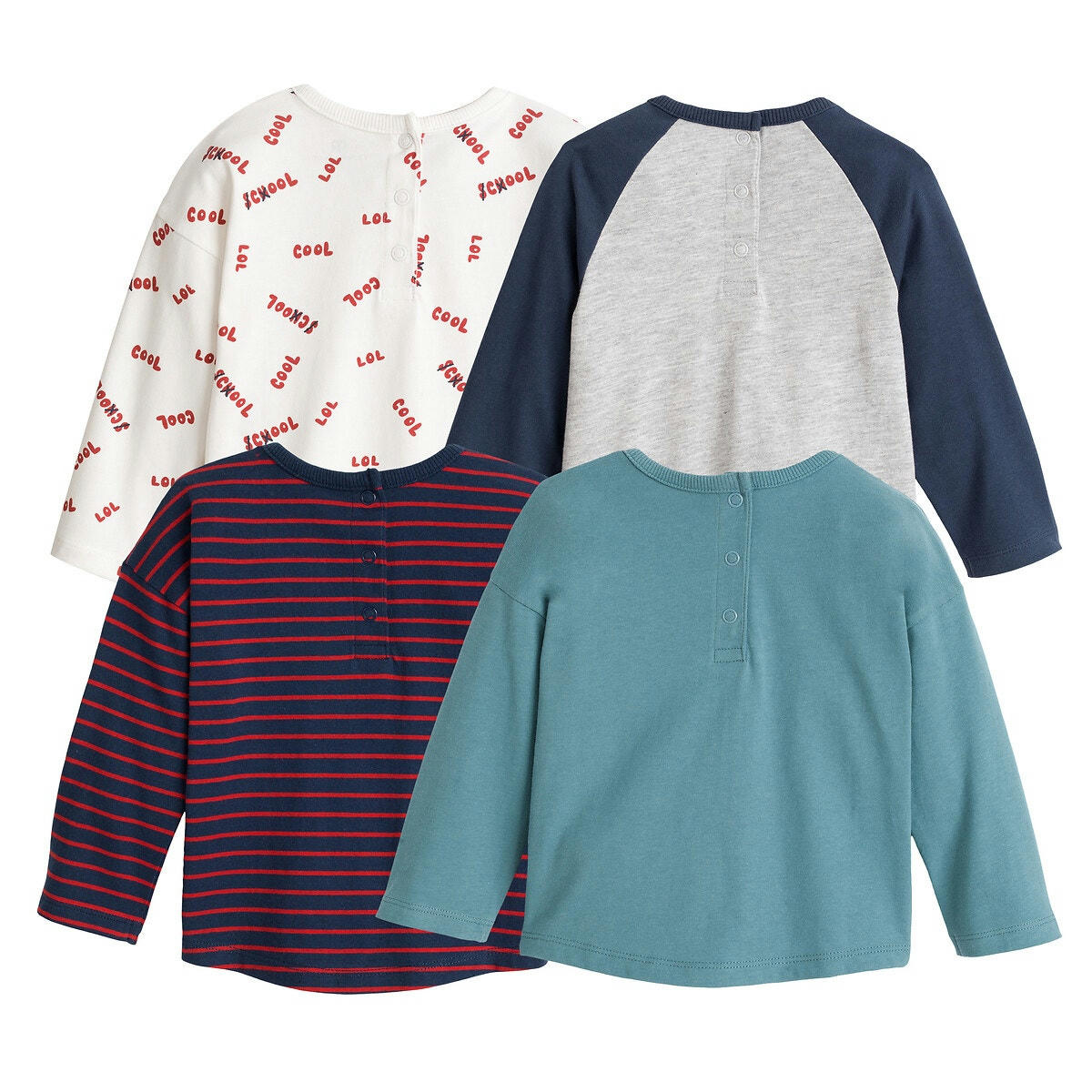 Lot de 4 t-shirts en coton bio 1 mois-4 ans