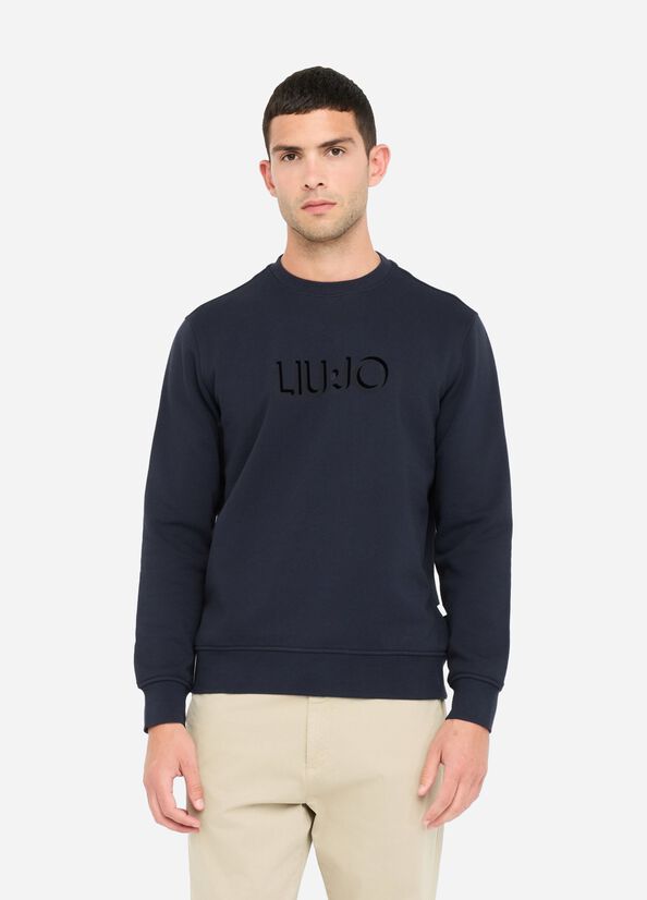Felpa in cotone con logo