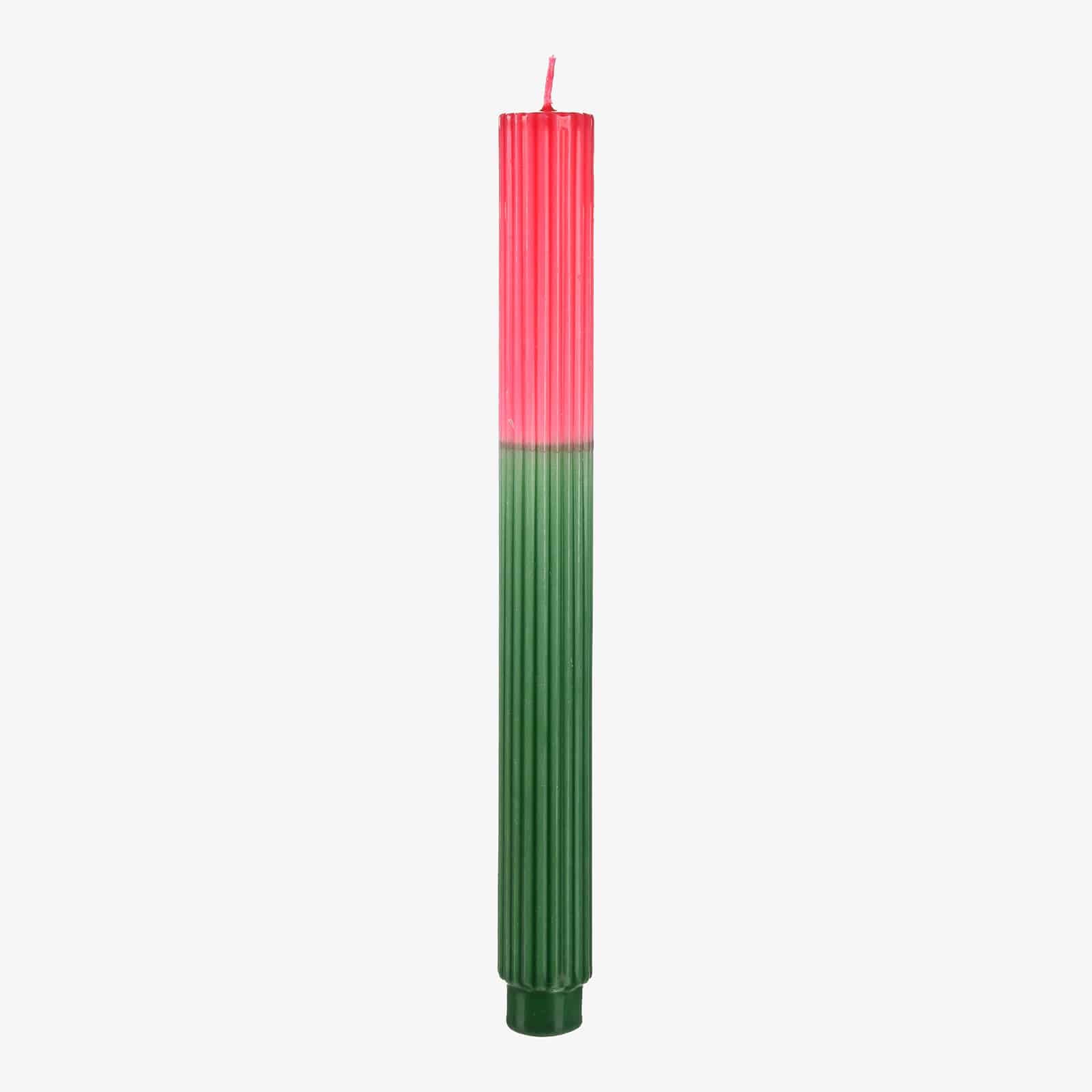 Stabkerze Twotone Mini Rille Grün, ⌀ 2.8 cm, H 265 mm