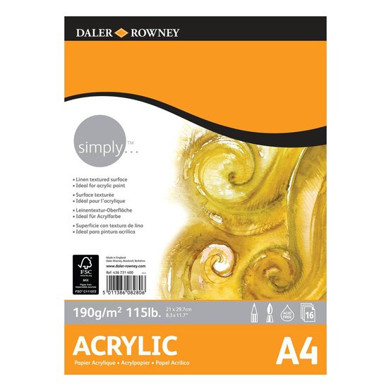 Daler-Rowney Simply Acrylic Pad A4