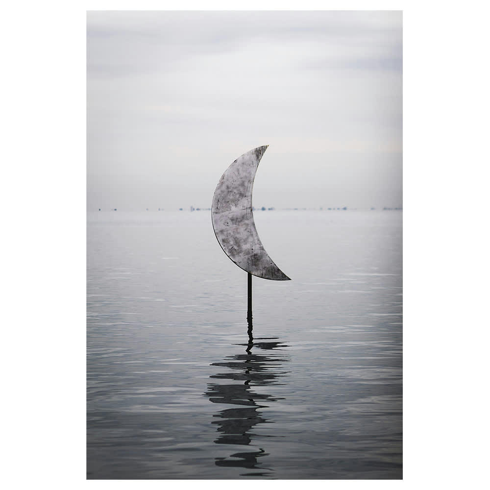 - Tableau impression sur toile la lune sur l'eau 60x90cm