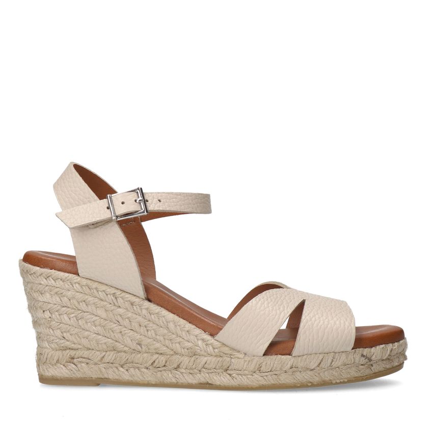 Manfield Witte leren sleehakken