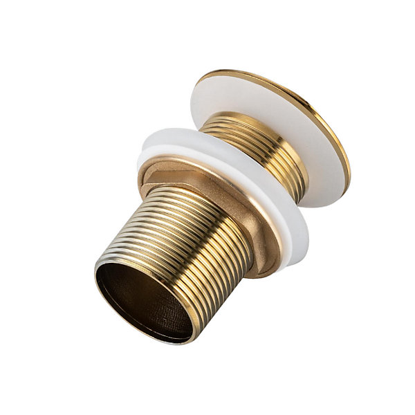 BALNEO - ensemble bonde de lavabo Klik Klak B sans trop-plein doré   siphon rond doré en laiton - kit pour lavabo