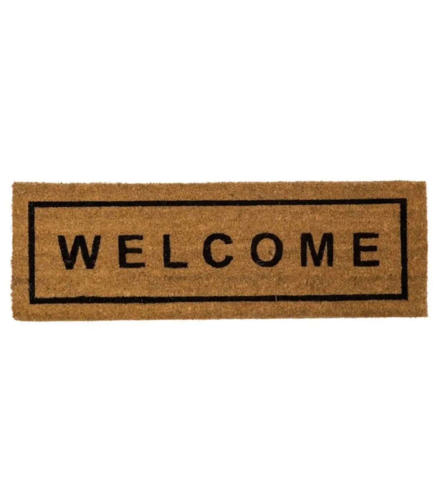 WELCOME - Paillasson long étroit coco et caoutchouc 75x25