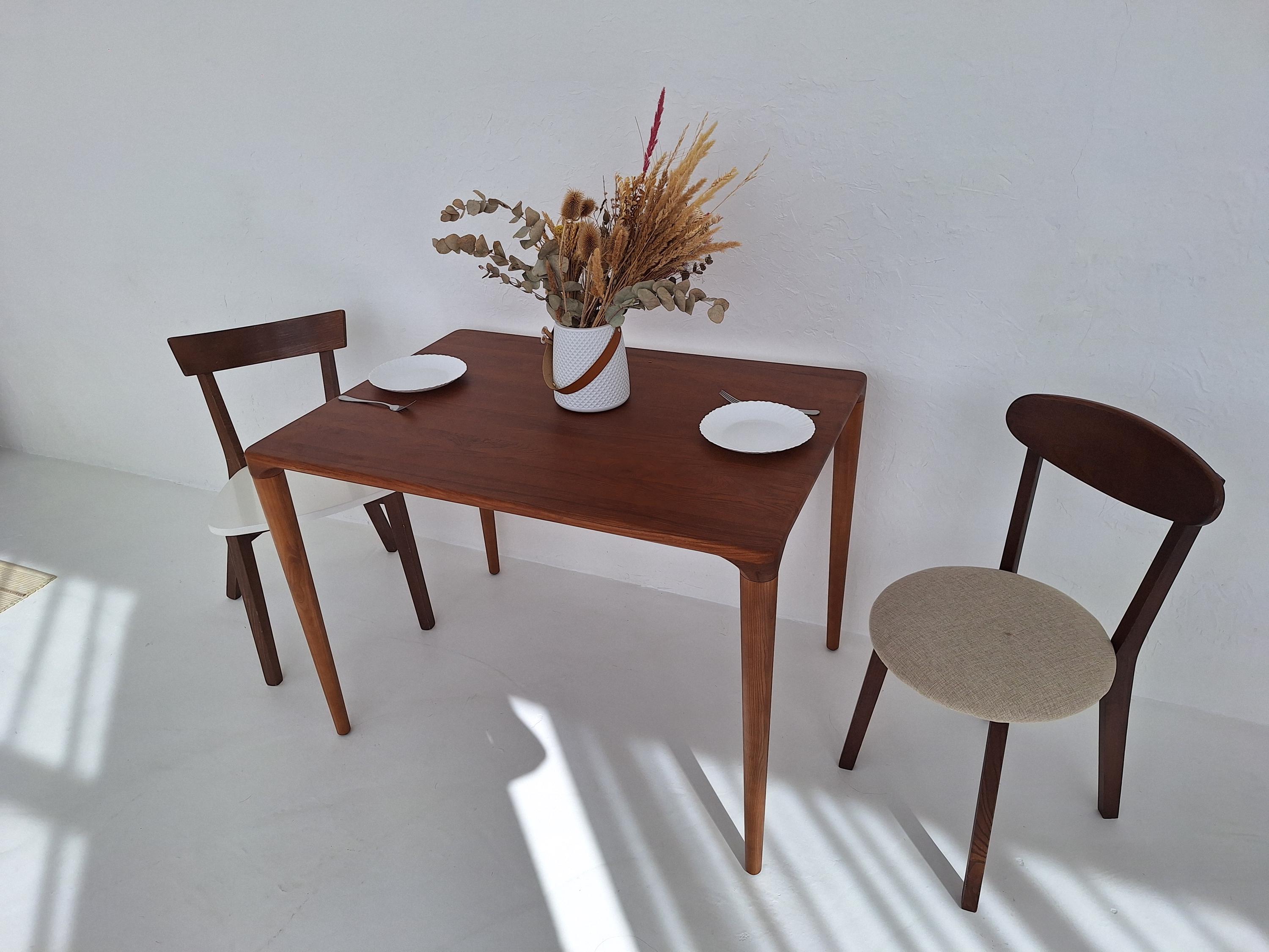 Modern Solid Rectangular Dining Table | Handmade Minimalist Table for Kitchen or Dining Room | Mid Century Style Statement Piece
