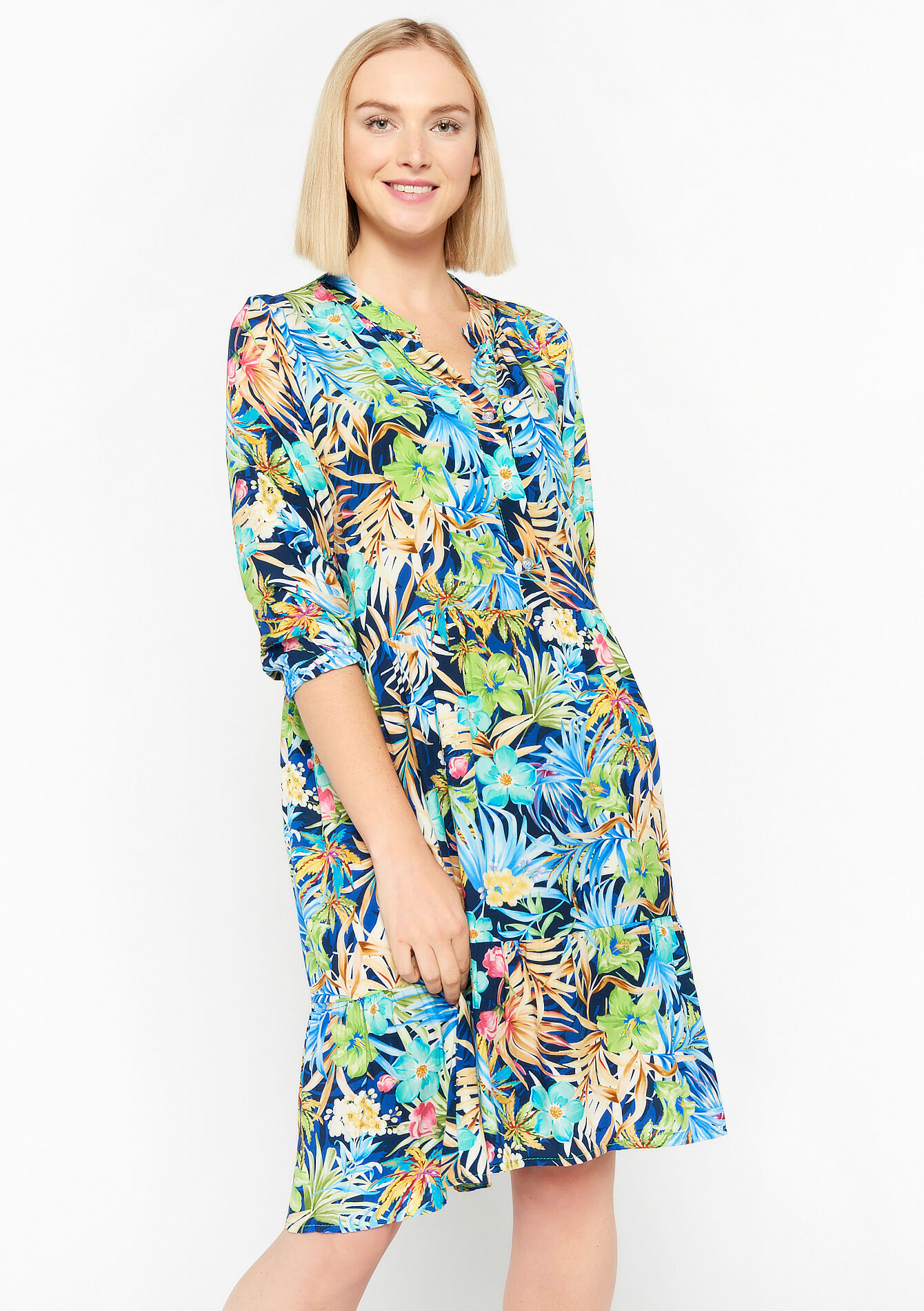 Babydoll jurk met bloemenprint