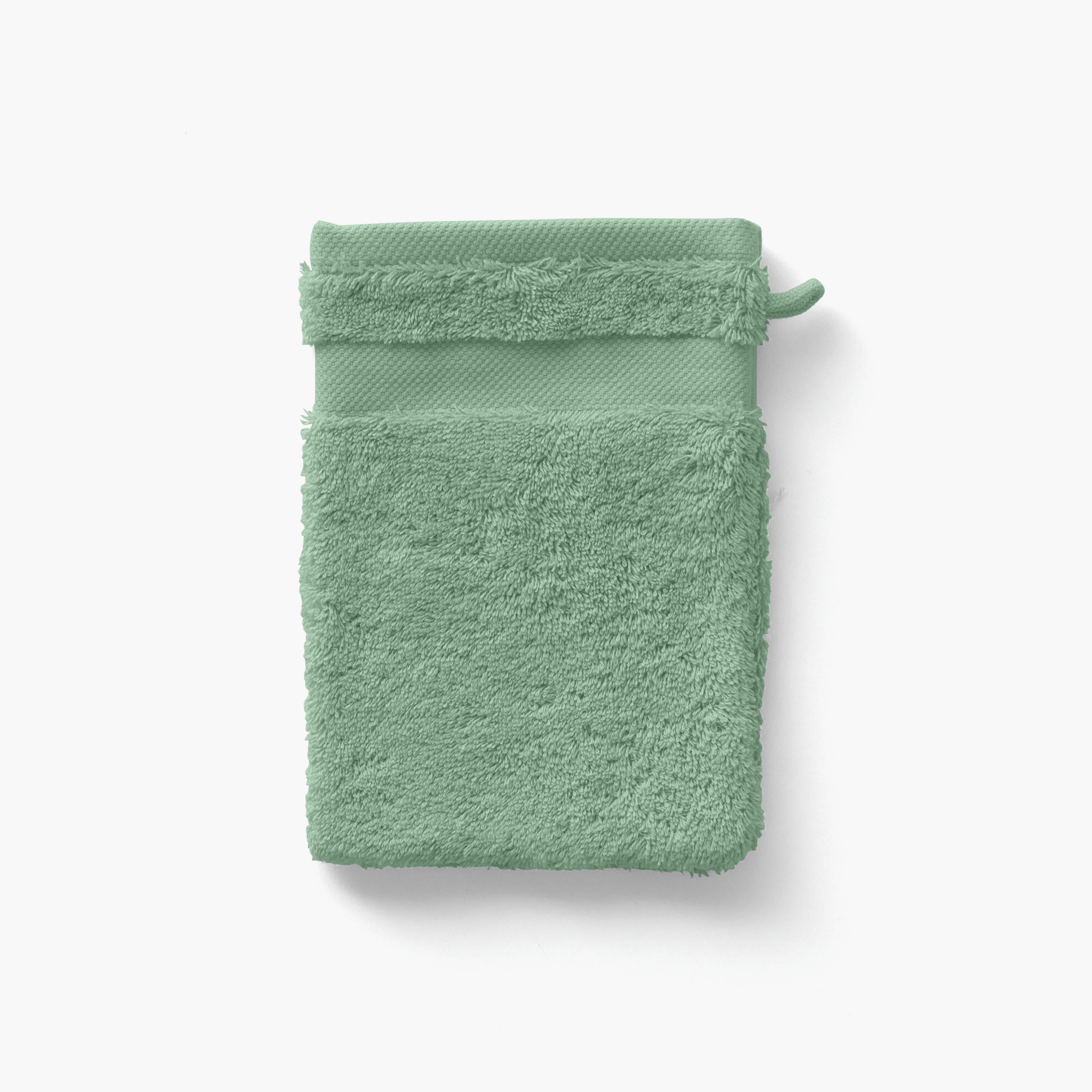 LOLA 2 - Gant de toilette coton uni bouclette vert 15 x 21 cm