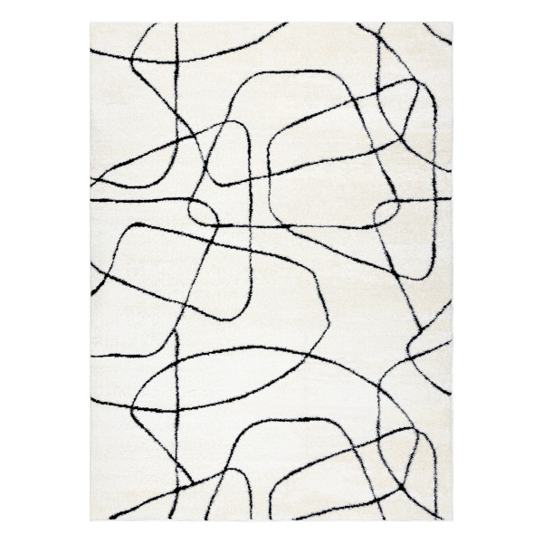 Dywan MODE 8522 abstrakcja krem / czarny 80x150 cm