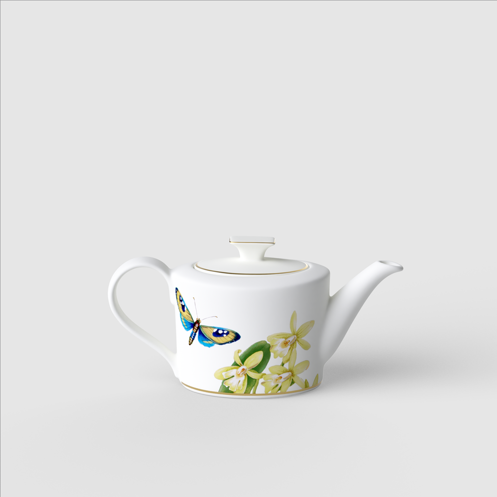 Amazonia Teapot - Multi-colored, 12.9 oz, Premium Bone Porcelain