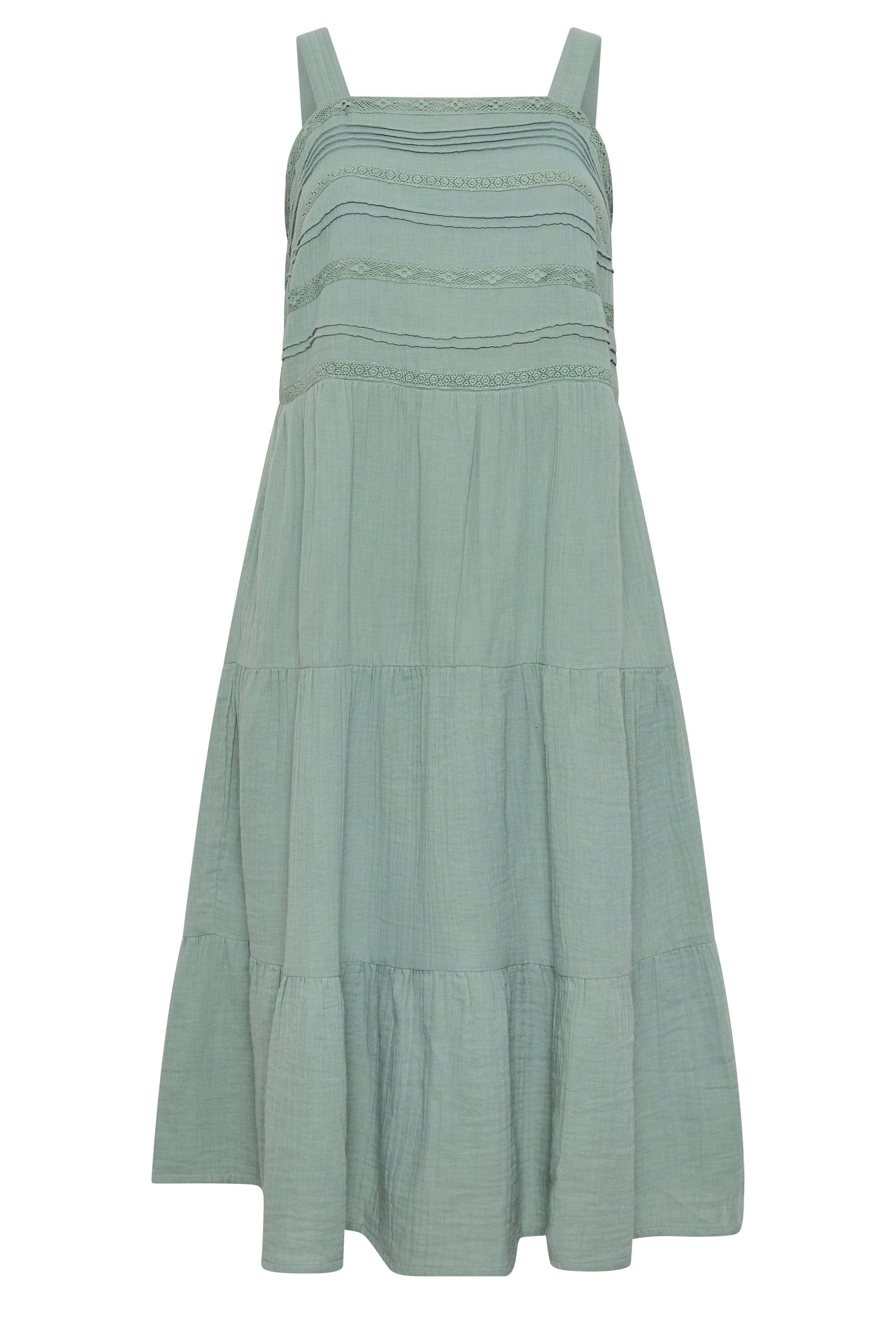 Yours Cheesecloth Pleated Tiered Dress