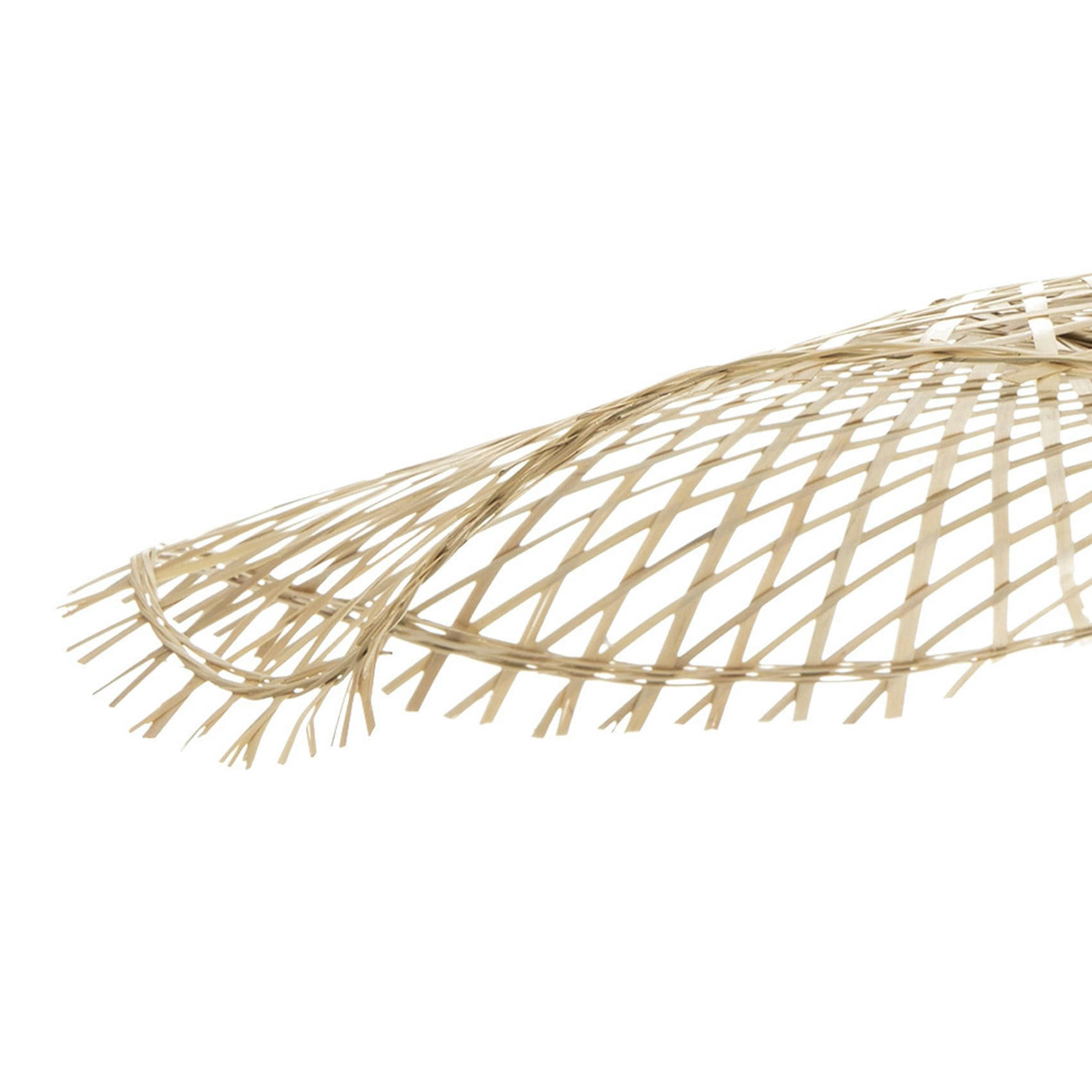 - Suspension au style chapeau de paille bambou naturel Ø 75 cm