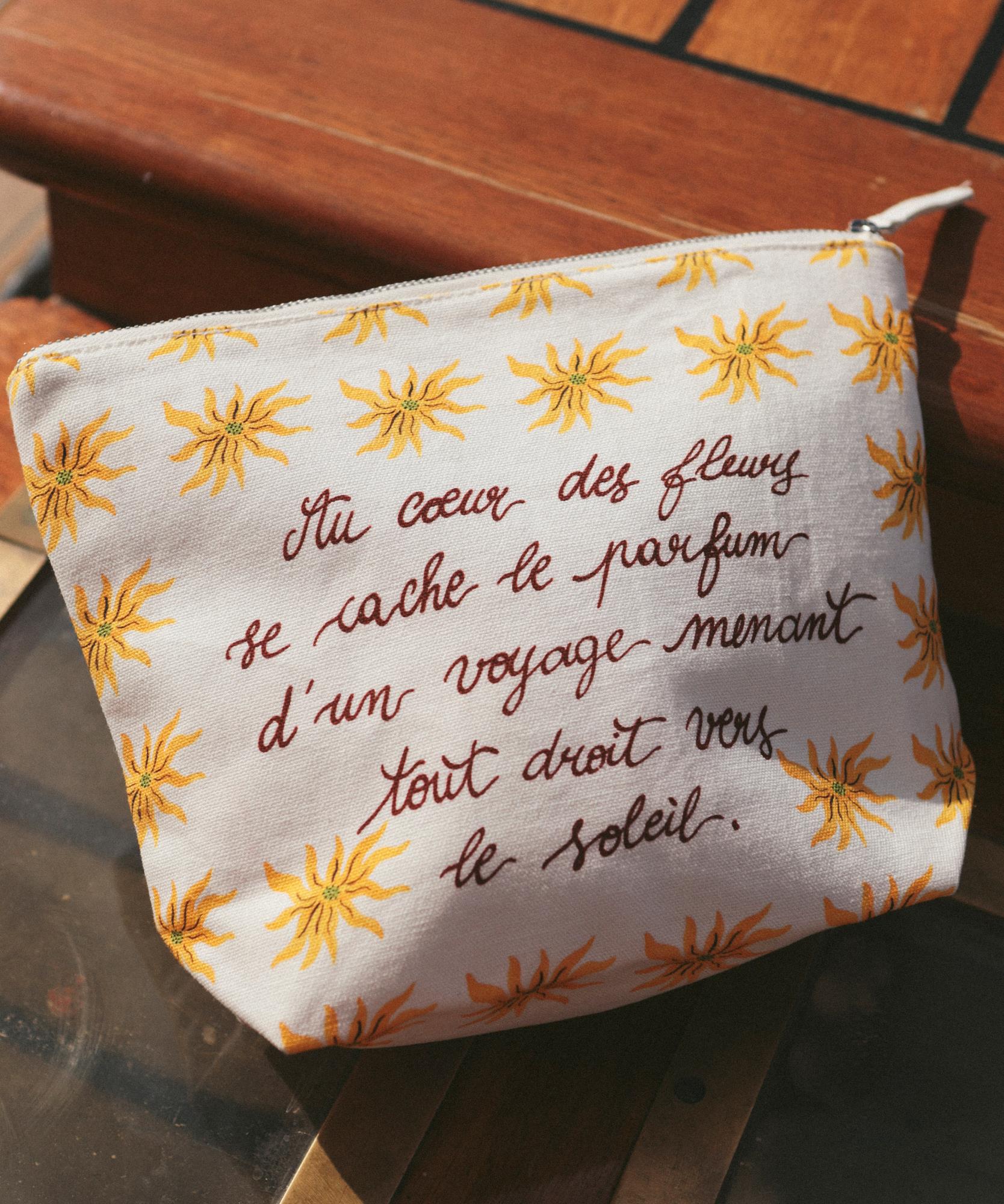 Pochette en coton imprimé Au Coeur des Fleurs - 100% Coton