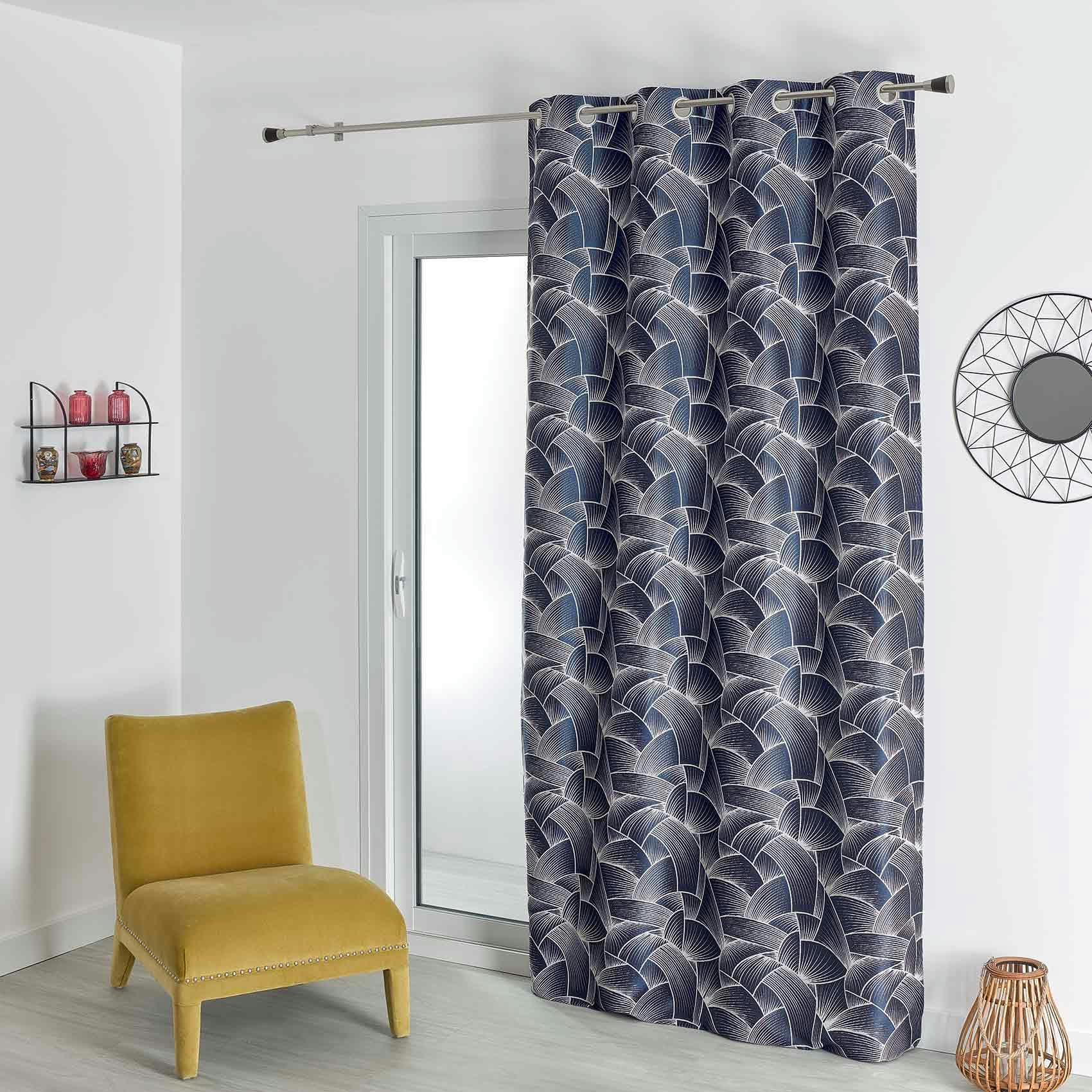 - Rideau d'ameublement à jacquard japonisant