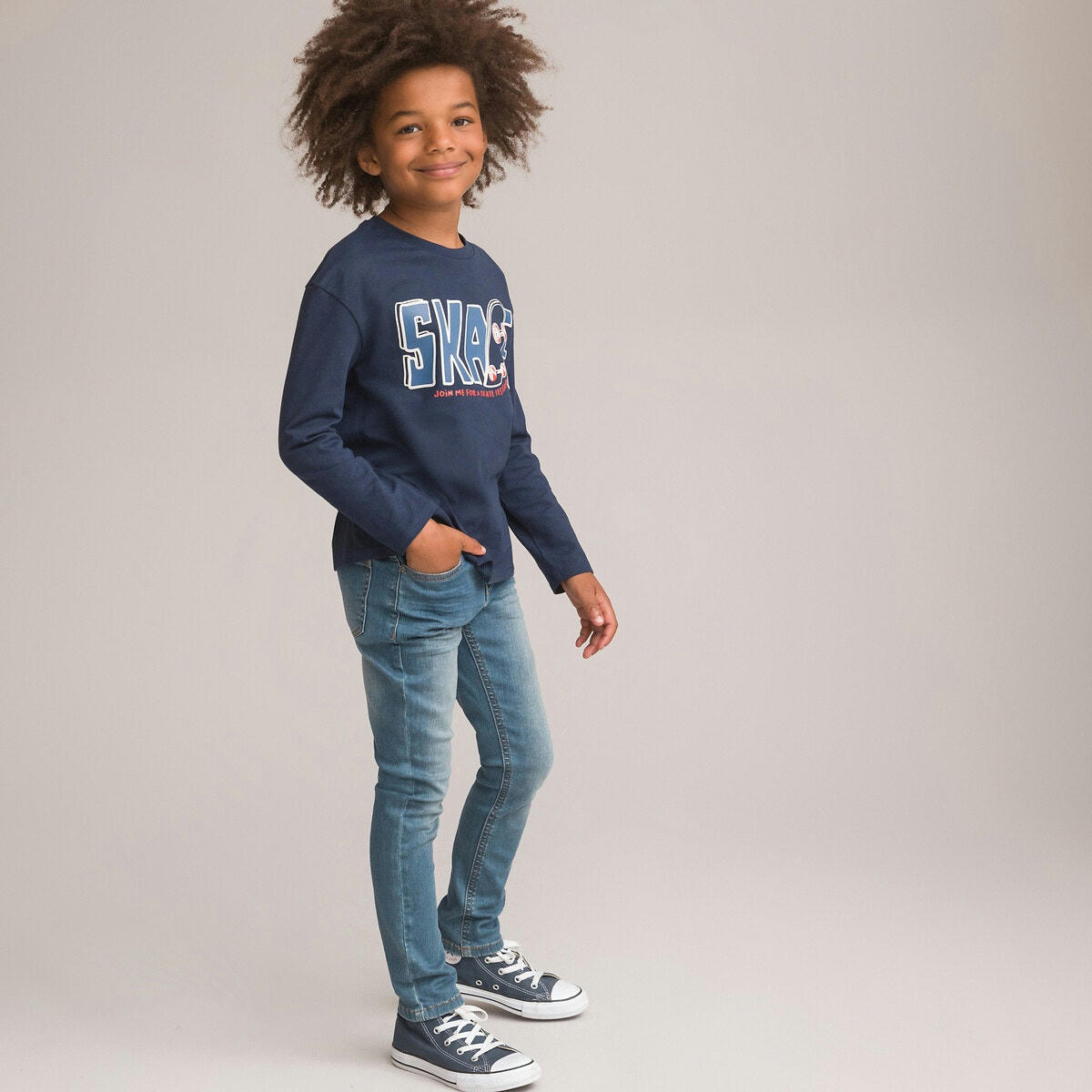 T-shirt manches longues, imprimé skate