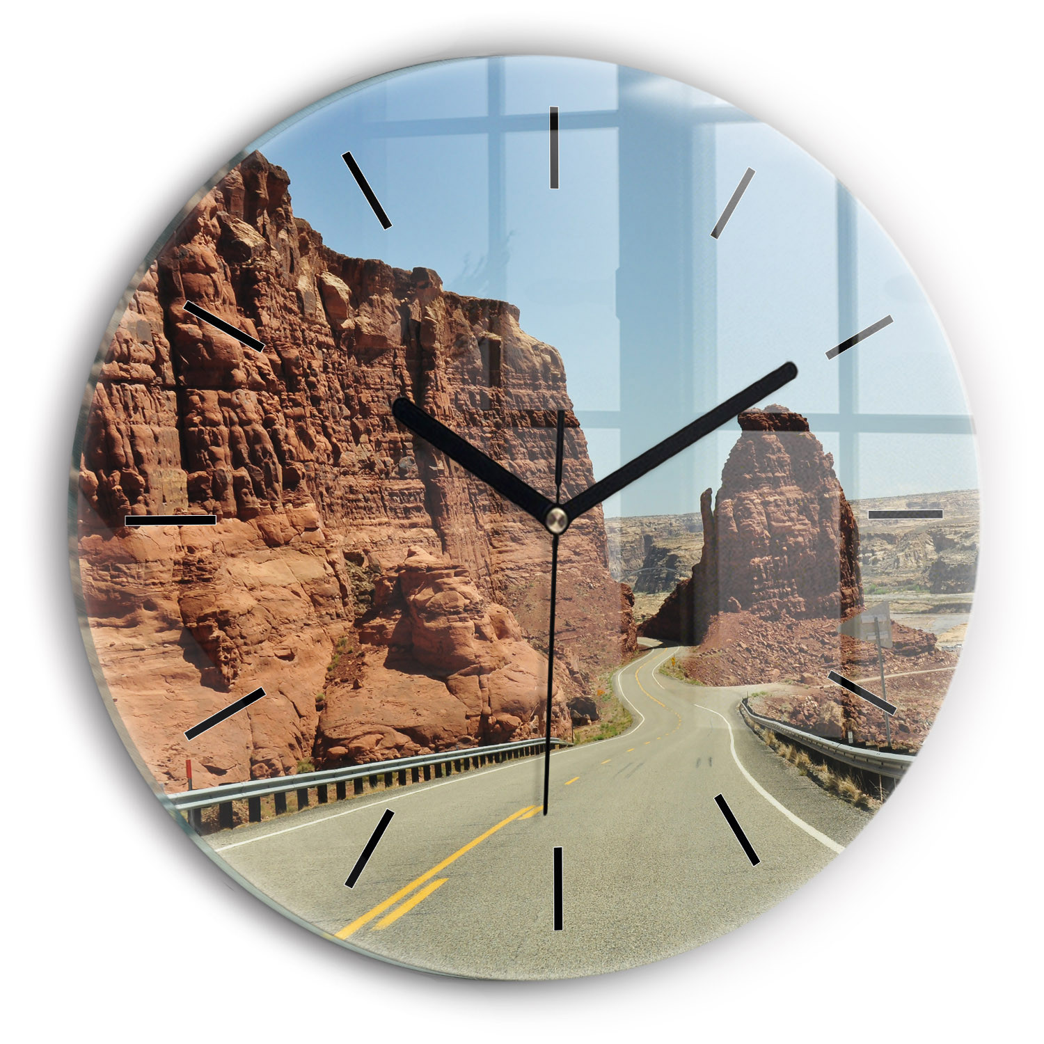 Zegar ze szkła ścienny Route 66 w USA fi30