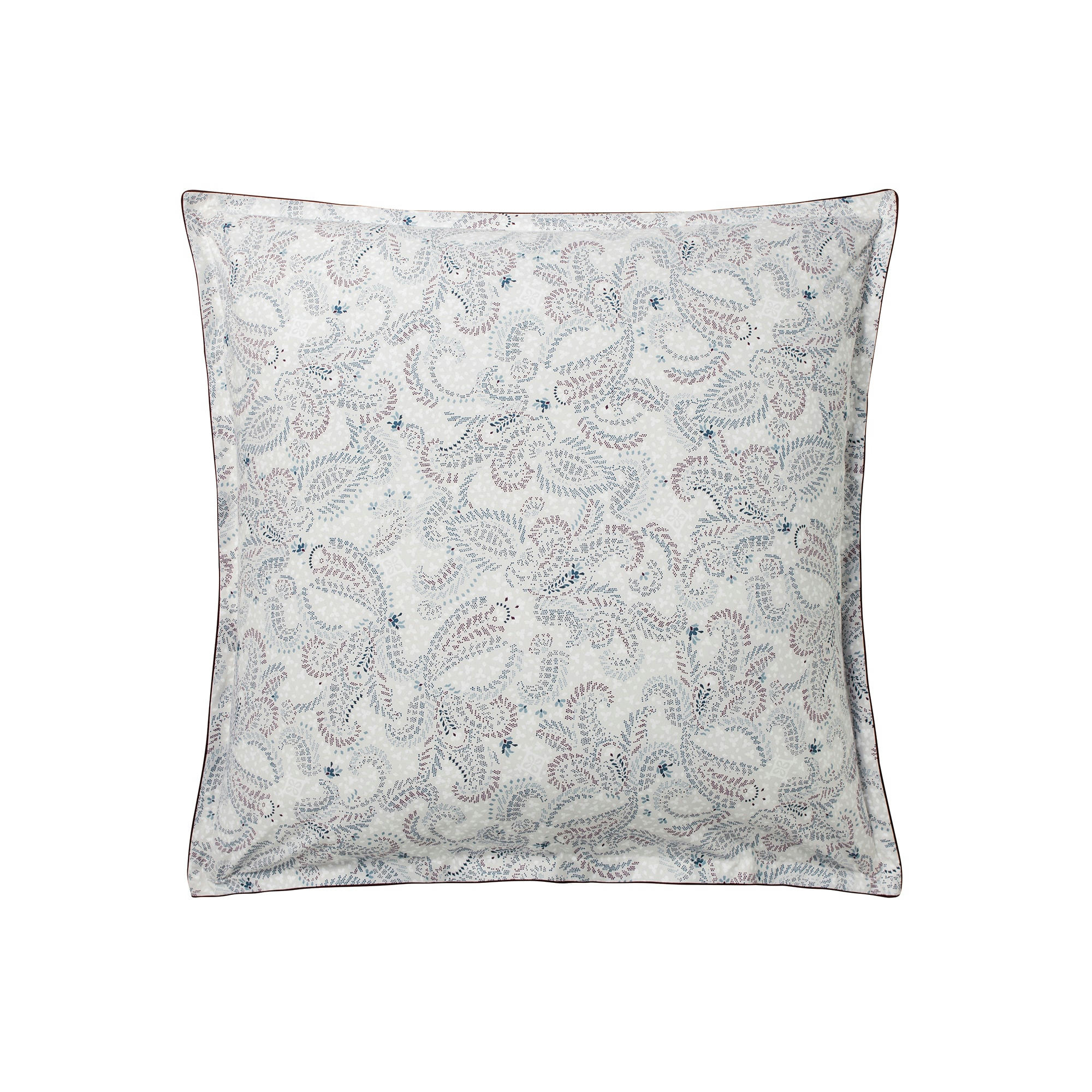 ROUTES DE LA SOIE - Taie d'oreiller en percale de coton bordeaux 65x65