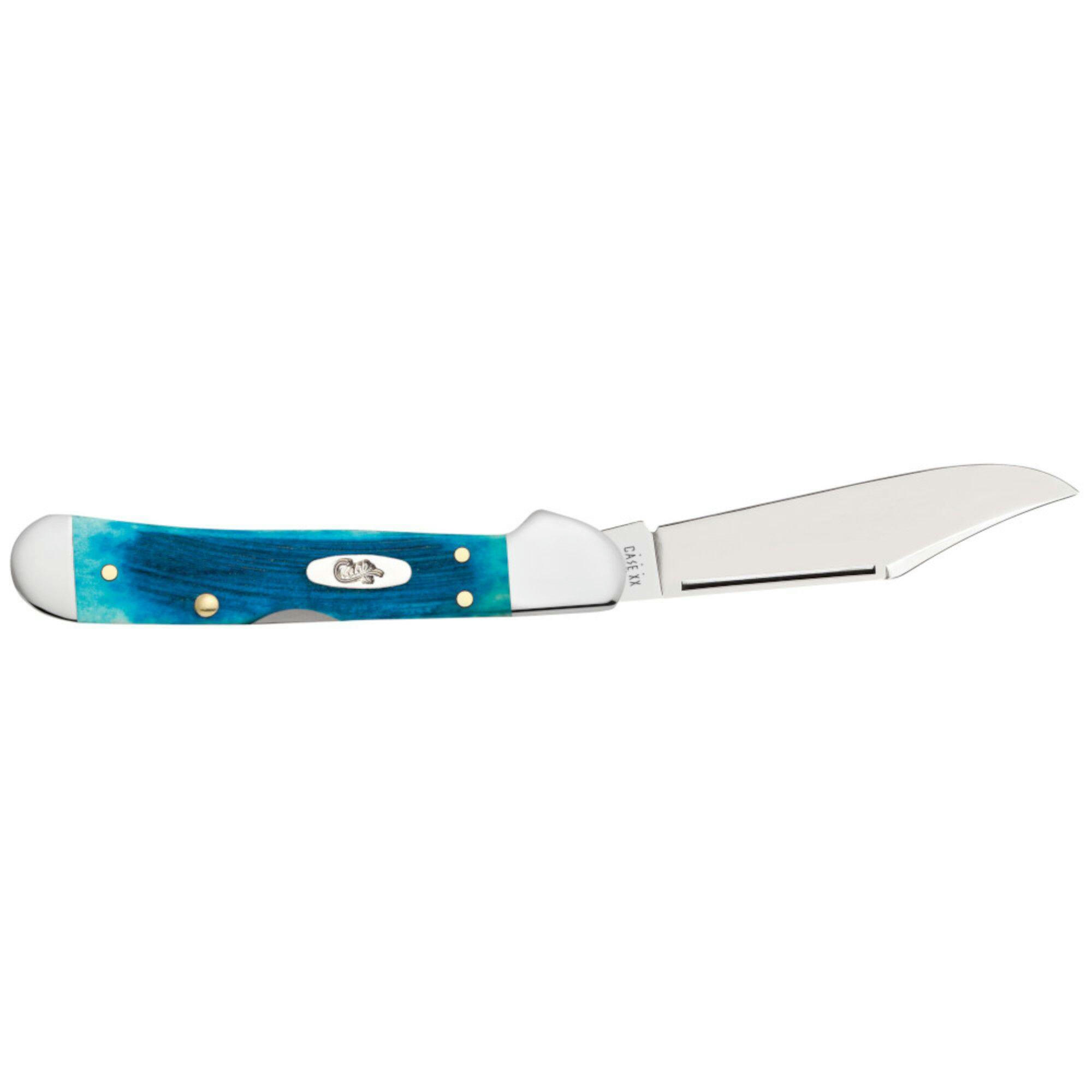Case Sawcut Jig Caribbean Blue Bone Mini CopperLock® Knife with Clip Blade
