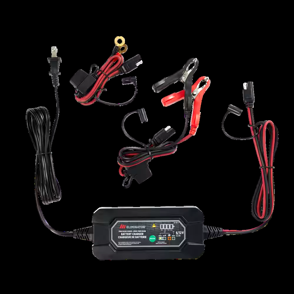 MotoMaster Eliminator Precision Series Smart Battery Charger/Maintainer, Fully Automatic, 1.5-Amp, 6V/12V